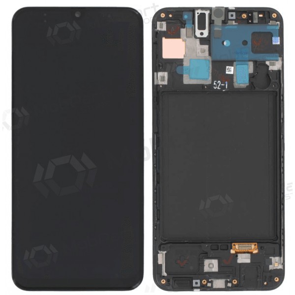 Samsung Galaxy A30 skärm (svart) (med ram) (original)