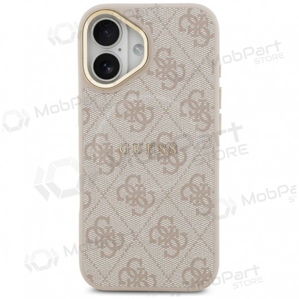 Apple iPhone 17 fodral - Guess PU Leather 4G Gold Frame MagSafe (rosa)