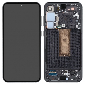 Ekranas Samsung S916 S23+ 5G su lietimui jautriu stikliuku och rėmeliu Phantom Black OLED (real size)