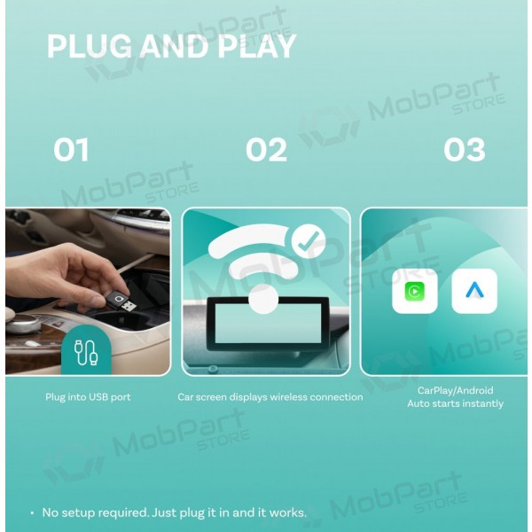 Trådlös CarPlay / Android Auto-adapter Ottocast Mini Aura CA530-T svart