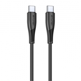 USB kabel Awei CL-182C USB-C to USB-C 1.0m svart