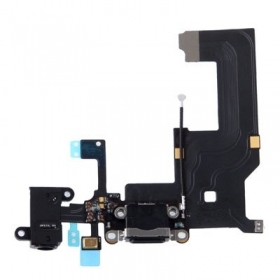 Apple iPhone 5 laddarkontakt och mikrofon med flex (svart)