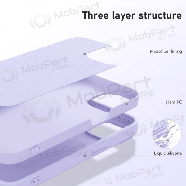 Apple iPhone 15 Pro Max mobilskal „Nillkin Silicone“ (šviesiai violett) Apple iPhone 15 Pro Max mobilskal „Nillkin Silicone“ (šviesiai violett)