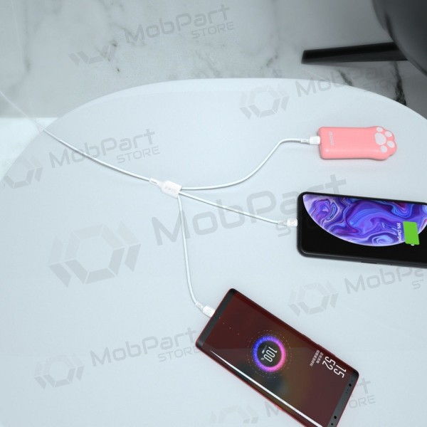 USB-kabel Dudao L8A-3in1 USB-A till USB-C / Micro USB / Lightning 1.2 m 6A