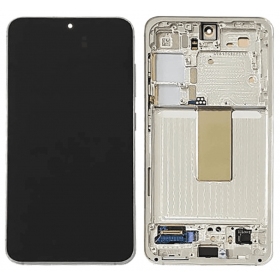 Ekranas Samsung S911 S23 5Gmed lietimui jautriu stikliuku och rėmeliu Lime original (service pack)