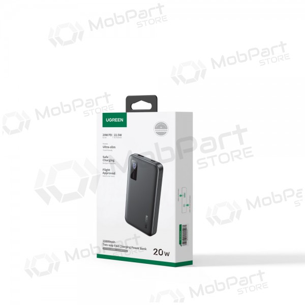 Powerbank Power Bank Ugreen PB311 20W 10000mAh (25742) svart Powerbank Power Bank Ugreen PB311 20W 10000mAh (25742) svart