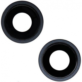 iPhone 14 / 14 Plus kamera lins (2st) (svart) (med ram)