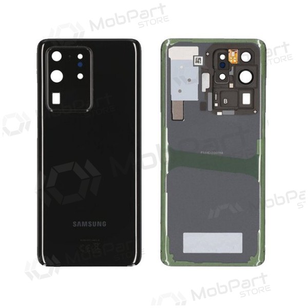 Samsung G988 Galaxy S20 Ultra baksida / batterilucka svart (Cosmic Black) (begagnad grade B, original)