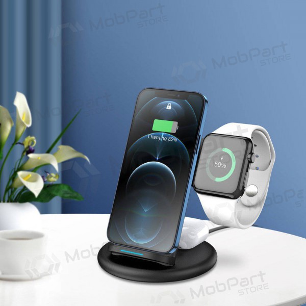 Laddare trådlös Dux Ducis C7 3in1 Phone, Apple Watch, Airpods 15W (svart)