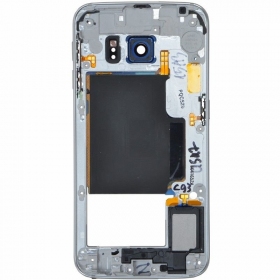 Samsung G925F Galaxy S6 Edge inre kropp (grå / blå) (begagnad grade B, original)