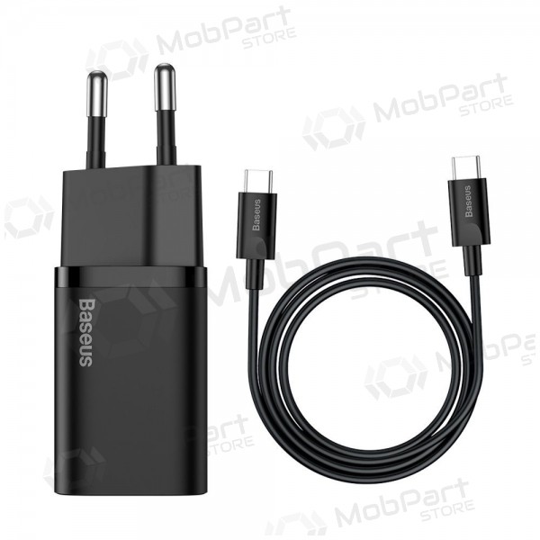 Laddare buitinis Baseus Super Si 25W + Type-C 1.0m svart TZCCSUP-L01