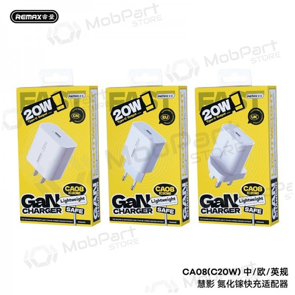 Telefonladdare Remax CA08 20 W USB-C vit