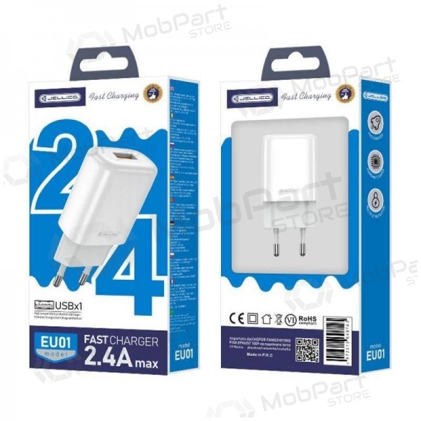 Laddare buitinis Jellico EU01 2.4A USB vit