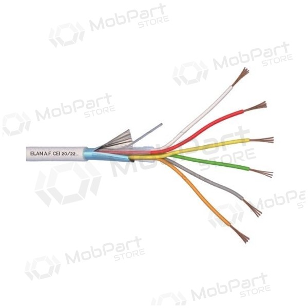 ELAN förtennad, skärmad skyddskabel 6x0.22
