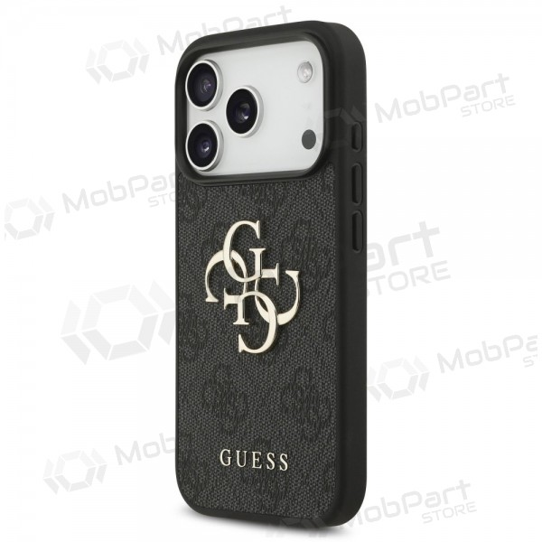 Apple iPhone 17 Pro fodral - Guess PU 4G Metal Logo Strap (svart)