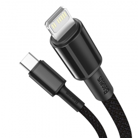 USB kabel Baseus High Density Braided Fast Data PD 20W Type-C - Lightning 1.0m (svart) CATLGD-01