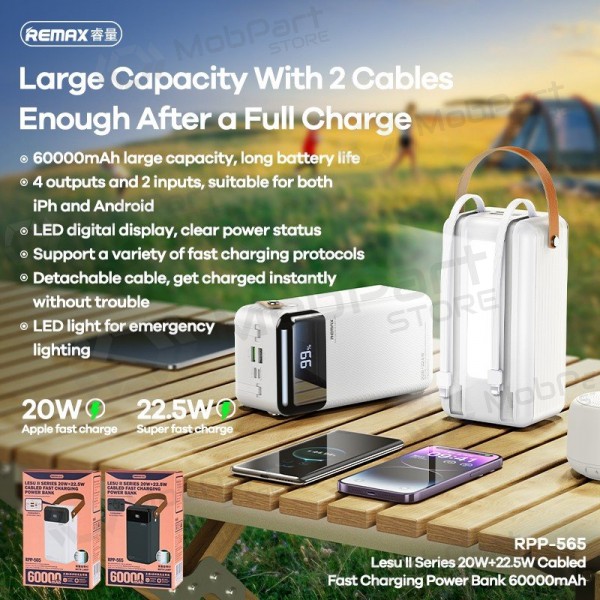 Powerbank Power Bank Remax RPP-565 22.5W 60000mAh grå