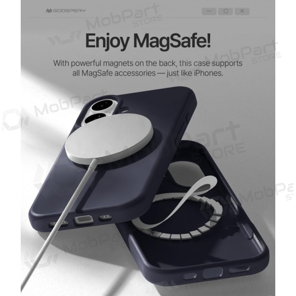 Mobilskal / fodral Mercury Pure Magsafe Silicon Case Apple iPhone 17 mörkblå