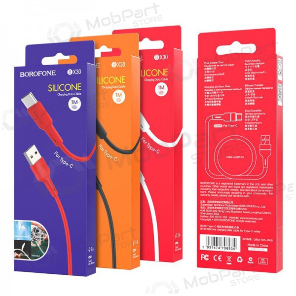 USB kabel Borofone BX30 Type-C 1.0m (vit)
