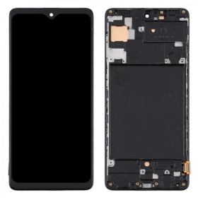 Samsung A715 Galaxy A71 2020 skärm (svart) (med ram) (service pack) (original)