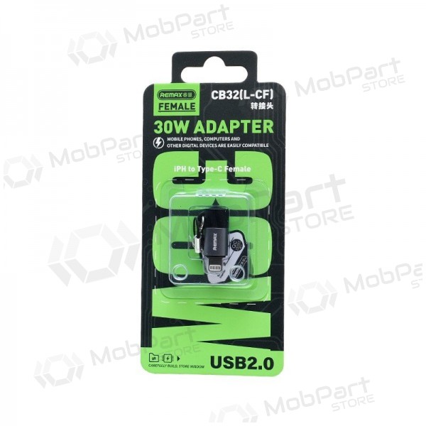 Adapter Remax CB32 Lightning till USB-C USB 2.0 vit