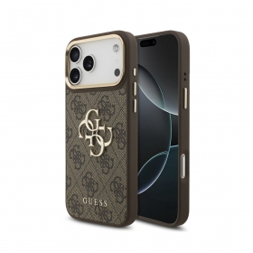 Apple iPhone 18 Pro Max fodral - Guess PU Leather 4G Metal Logo Gold Frame