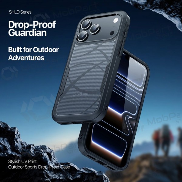 Apple iPhone 17 Pro Max, 18 Pro Max fodral - Dux Ducis Shld - svart (Contour Pattern)