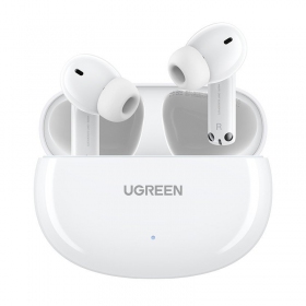 Trådlöss ausinės Ugreen WS200 HiTune T6 Active Noise-Cancelling Earbuds baltos