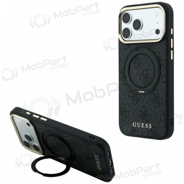 Apple iPhone 18 Pro Max fodral - Guess PU 4G Ring Stand MagSafe (svart)