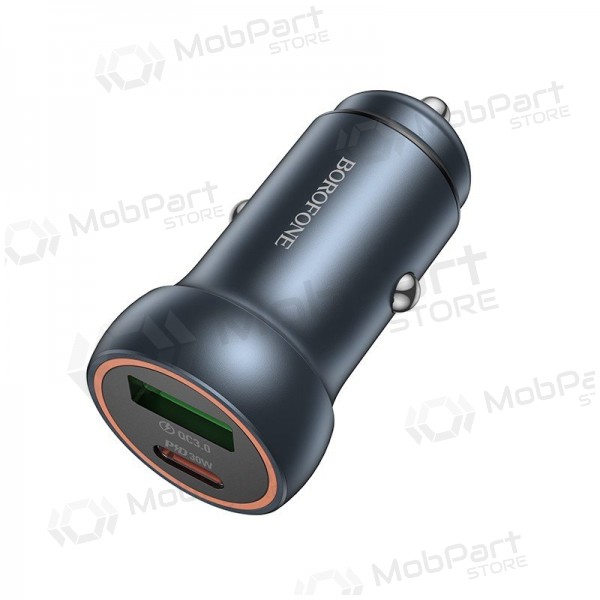 Billaddare Borofone BZ32A USB-C/USB-A 30W grå