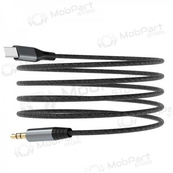 Ljudkabel Dudao L11ProT USB-C till 3.5 mm 1 m svart