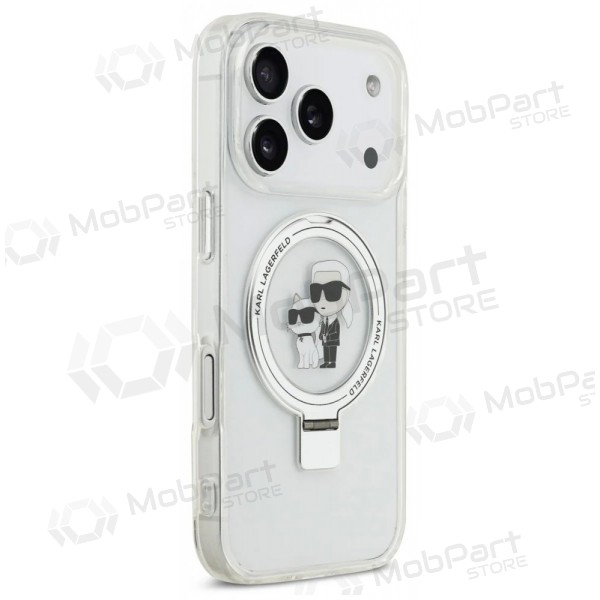 Apple iPhone 17 Pro Max fodral - Karl Lagerfeld Ringstand Karl and Choupette MagSafe (transparent)
