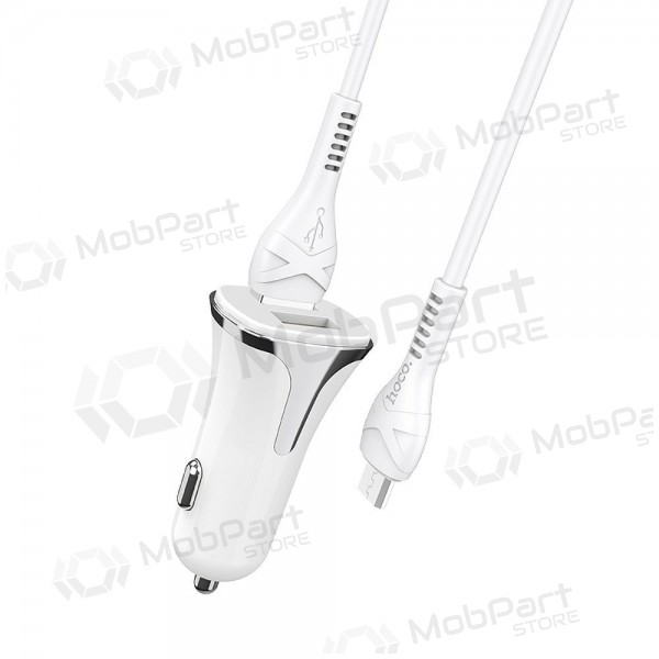 Laddare automobilinis Hoco Z31 Quick Charge 3.0 (3.4A) x 2 USB + microUSB (vit)