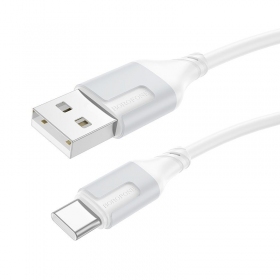 USB-C-kabel Borofone BX101 USB-A till USB-C 1 m vit