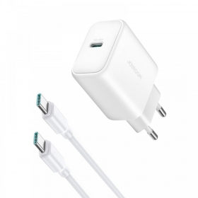 Laddare Joyroom JR-TCF24 USB-C PD30W + USB-C to USB-C cable 1.0m vit