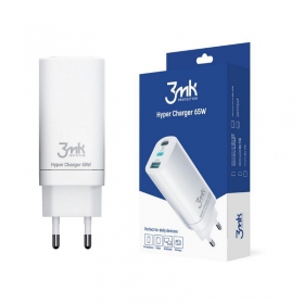 Laddare 3MK HyperCharger 65W 2xUSB-C, 1xUSB-A PD 3.0/QC 4.0 (vit)