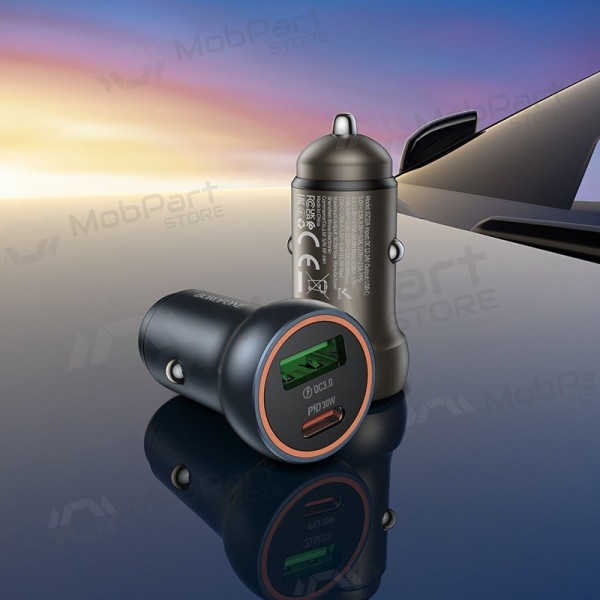 Billaddare Borofone BZ32A USB-C/USB-A 30W grå