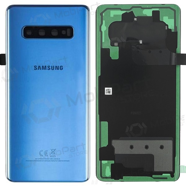 Samsung G975 Galaxy S10 Plus baksida / batterilucka blå (Prism Blue) (begagnad grade C, original)