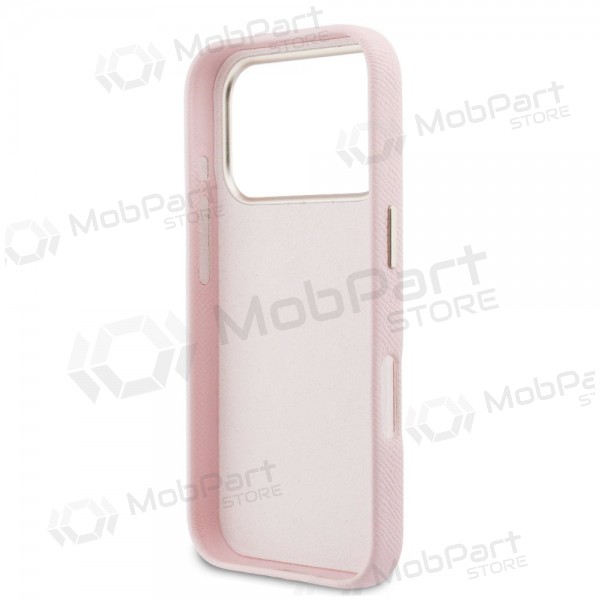Apple iPhone 17 Pro Max fodral - Guess PU Grained 4G Resin Metal Logo (rosa)
