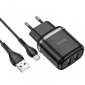 Laddare Hoco N4 + microUSB (2.4A) (svart)