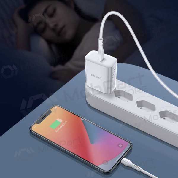 Laddare Dux Ducis C60-PD 20W + Type-C-Lightning (vit)