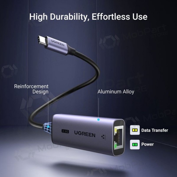 USB-C-adapter Ugreen CM648 USB-C till RJ45 grå