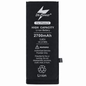Apple iPhone 8 batteri, ackumulator Di-Power 2700 mAh (förstärkt kapacitet)