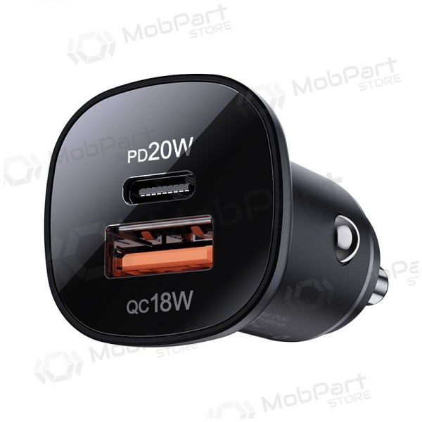 Laddare automobilinis Acefast B1 Mini 38W USB-C+USB-A svart