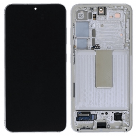 Samsung Galaxy S23 skärm (kreminė) (med ram) (original)