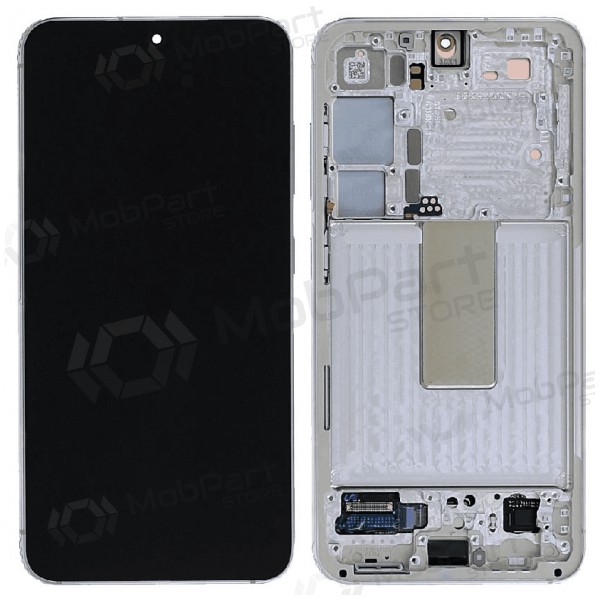 Samsung Galaxy S23 skärm (kreminė) (med ram) (original)