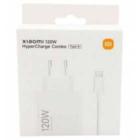 Laddare original Xiaomi (BHR9462EU) 120W + type-C kabel vit med förpackning.