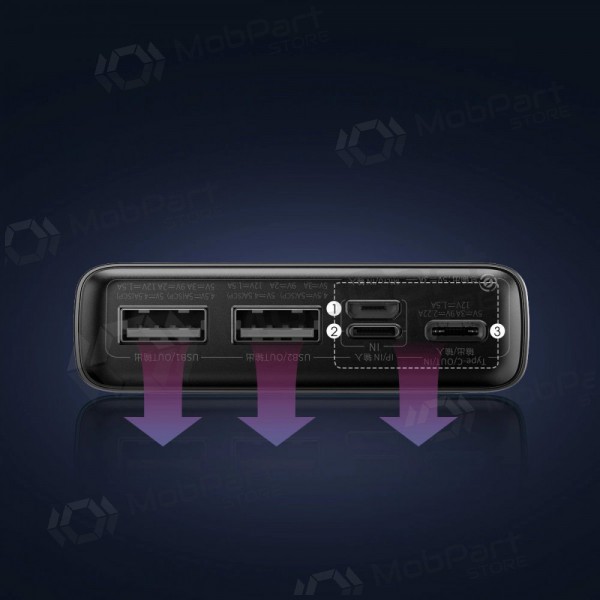 Powerbank Power Bank Baseus Adaman 22.5W 20000mAh + Type-C 0.3m svart PPAD070101