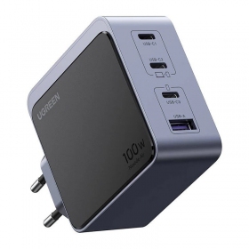 Nätladdare Ugreen X565 100 W GaN 3x USB-C + USB-A grå