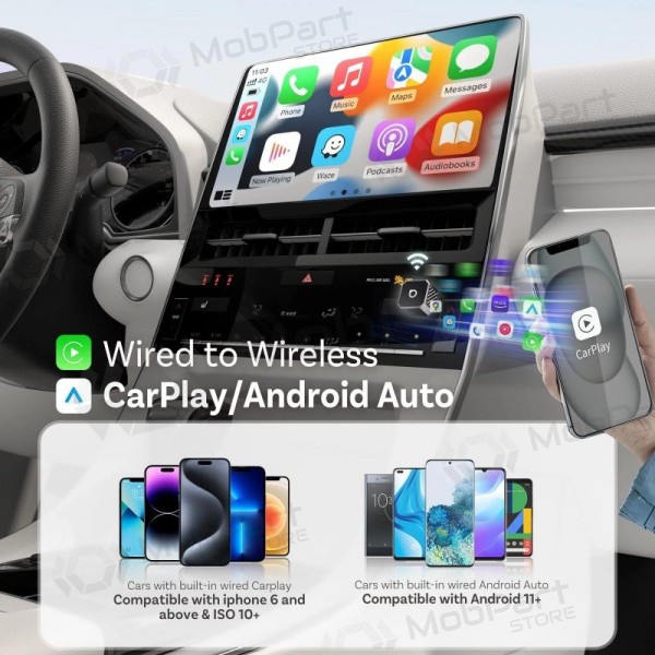 Trådlös CarPlay / Android Auto-adapter Ottocast Mini Cube CP88-T3 svart